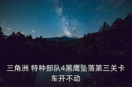 三角洲 特种部队4黑鹰坠落第三关卡车开不动