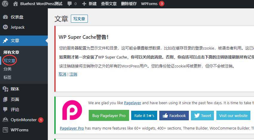 在WordPress中撰写博客文章