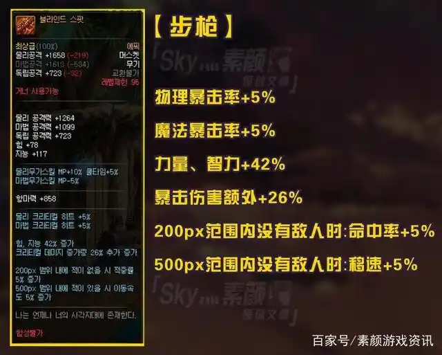 dnf95天命之矛好用吗_神枪手95级深渊史诗武器分析_神枪手95级史诗武器属性提升率