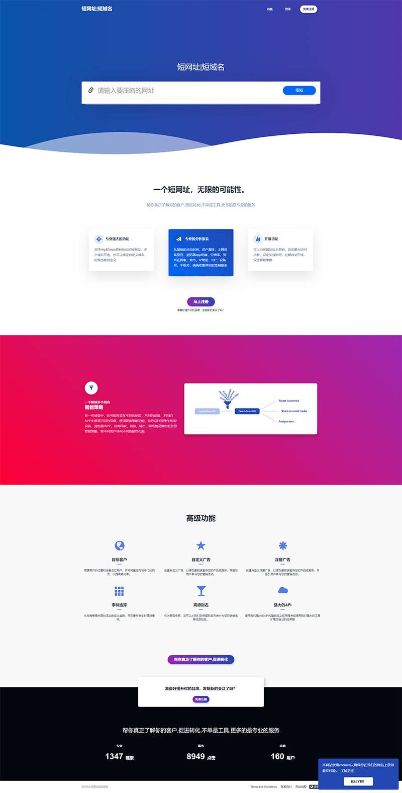 php源码全新PHP网址缩短防封短网址生成系统源码