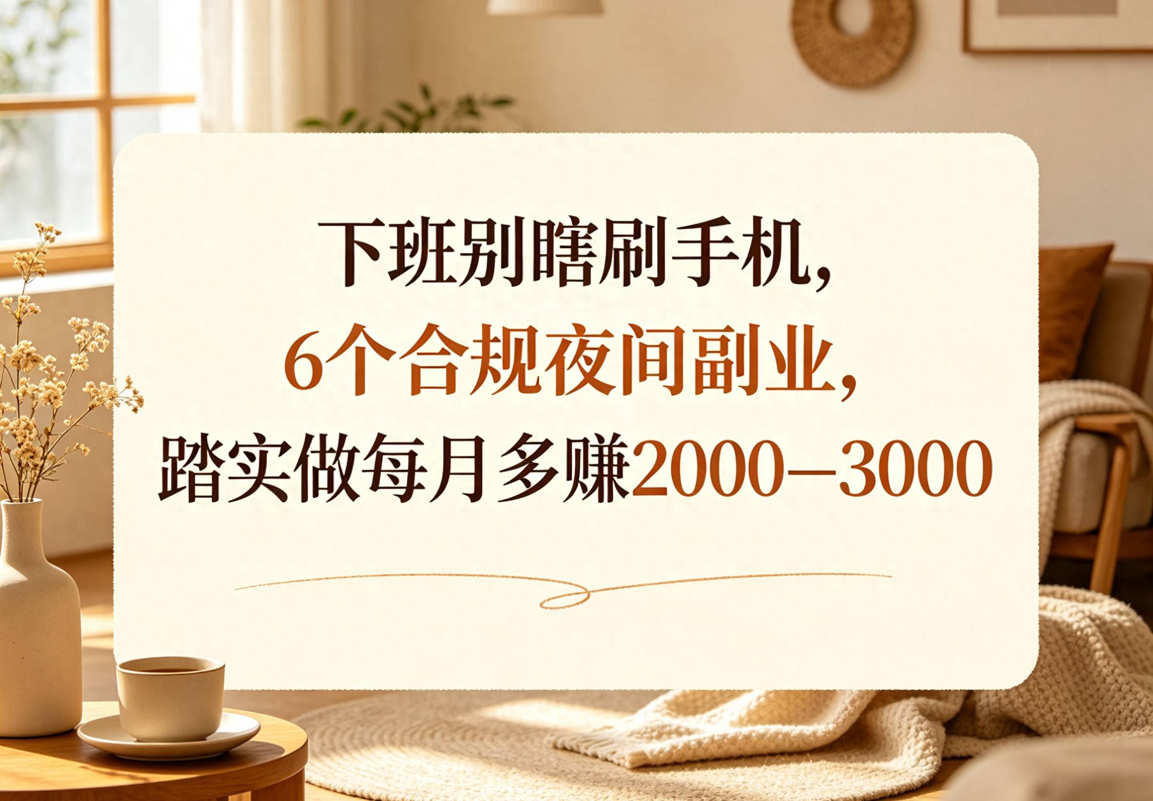 晚上能兼职做什么赚钱_晚间无目的线上浏览_晚间副业方向推荐